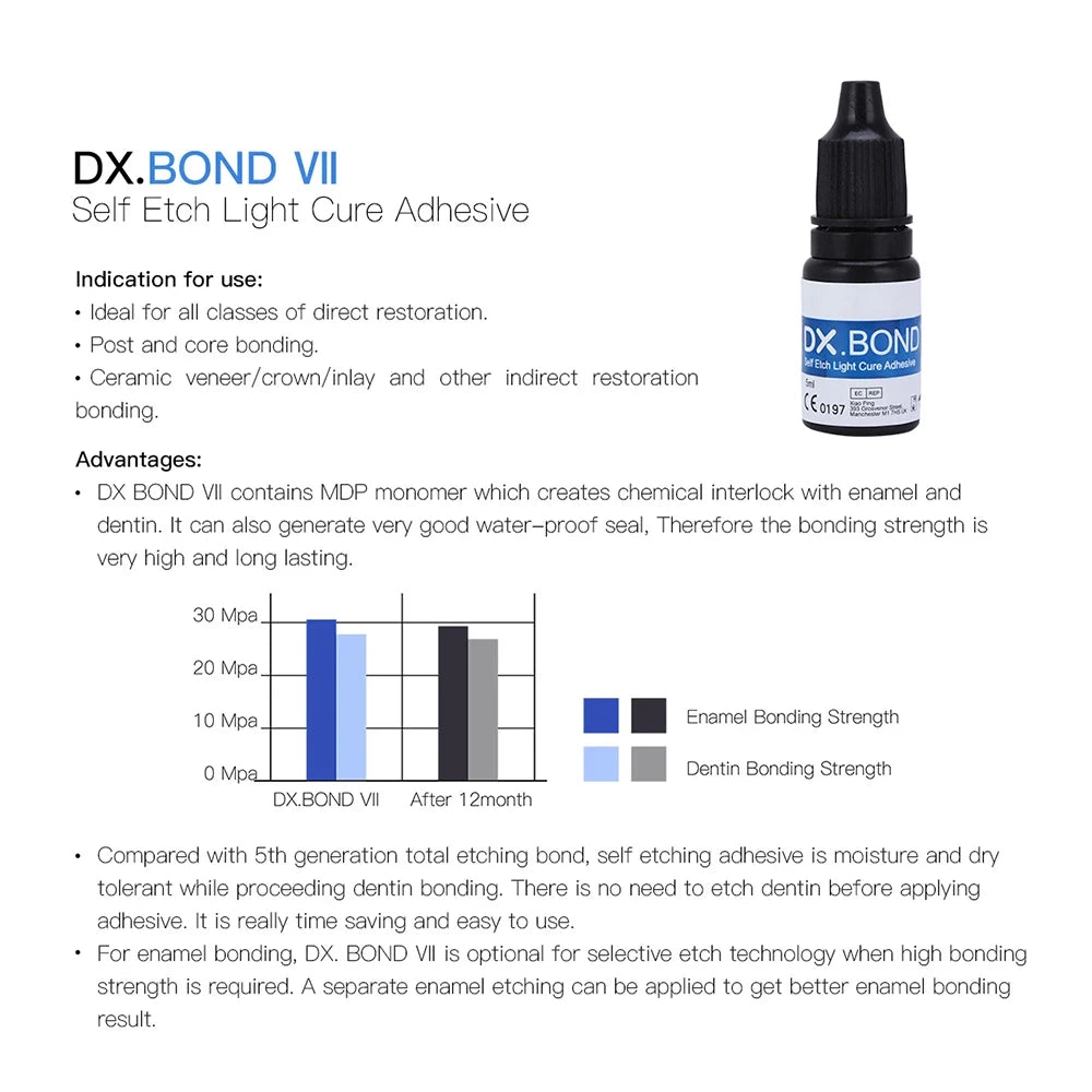 Dental Dx. Bond VII Self Etch Light Cure Adhesive Bonding