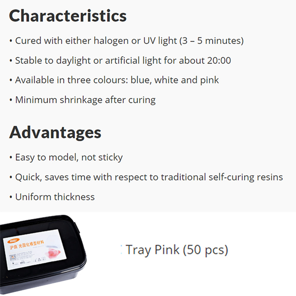 Dental Light Curing Individual Tray Resin Denture Base Custom Plate Dentistry Laboratory Products