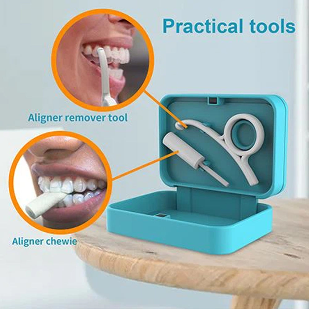 Orthodontic Retainer Box Case With Mirror Tools Appliances Aligner Clear Braces Container Storage Dental Tooth Denture Organizer