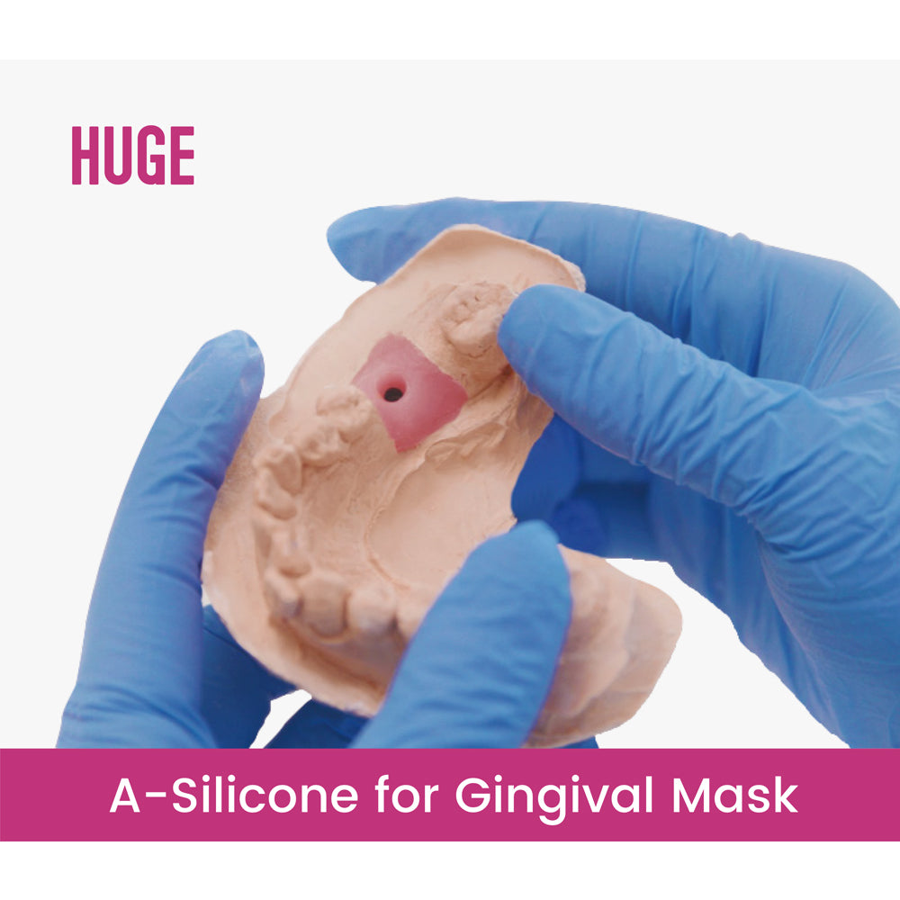 Dental Gum Silicone Rubber Impression Artificial Gingiva Reproduce Duplication 50mlx2 cartridges