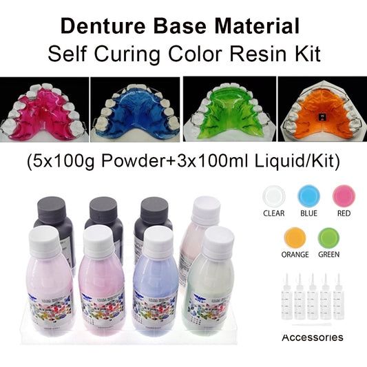 Dental Denture Base Material Self Curing Color Resin Kit Acrylic Artificial Orthodontic Appliances