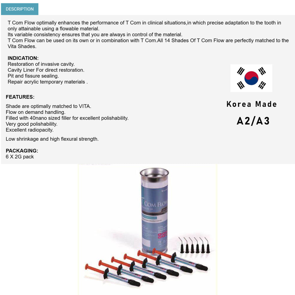 Dental Flowable Light Curing Nano Composite Resin Korean Nexobio 2gx6pcs/Box