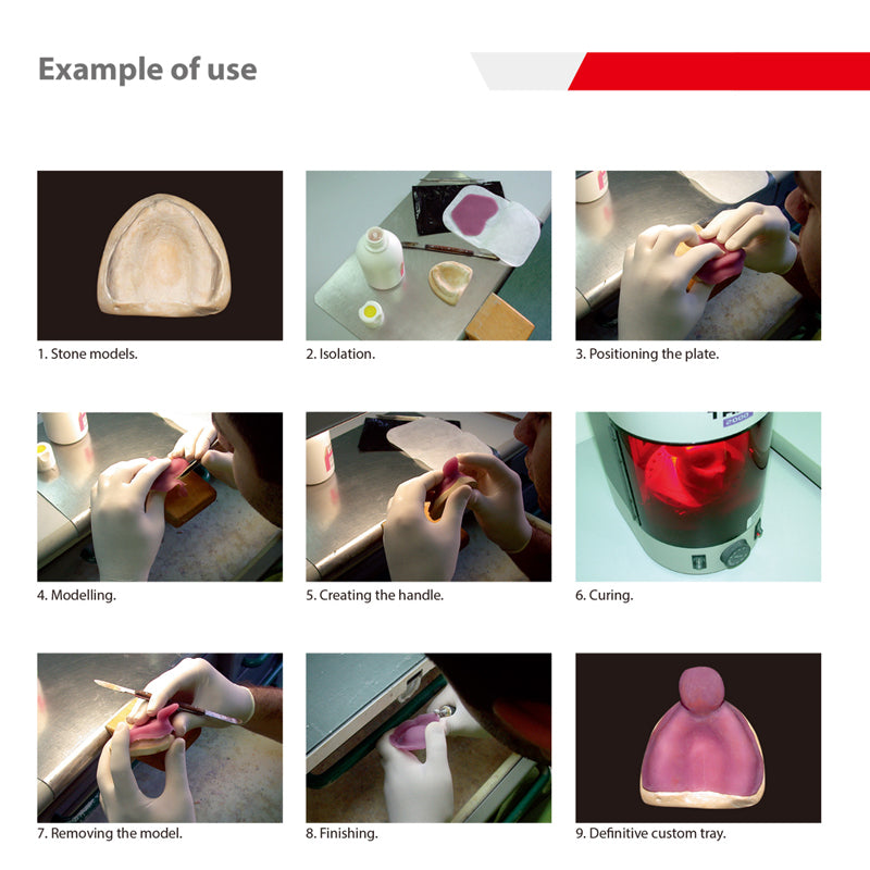 Dental Light Curing Individual Tray Resin Denture Base Custom Plate Dentistry Laboratory Products